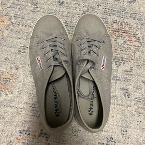 Grey Platform Superga Sneakers